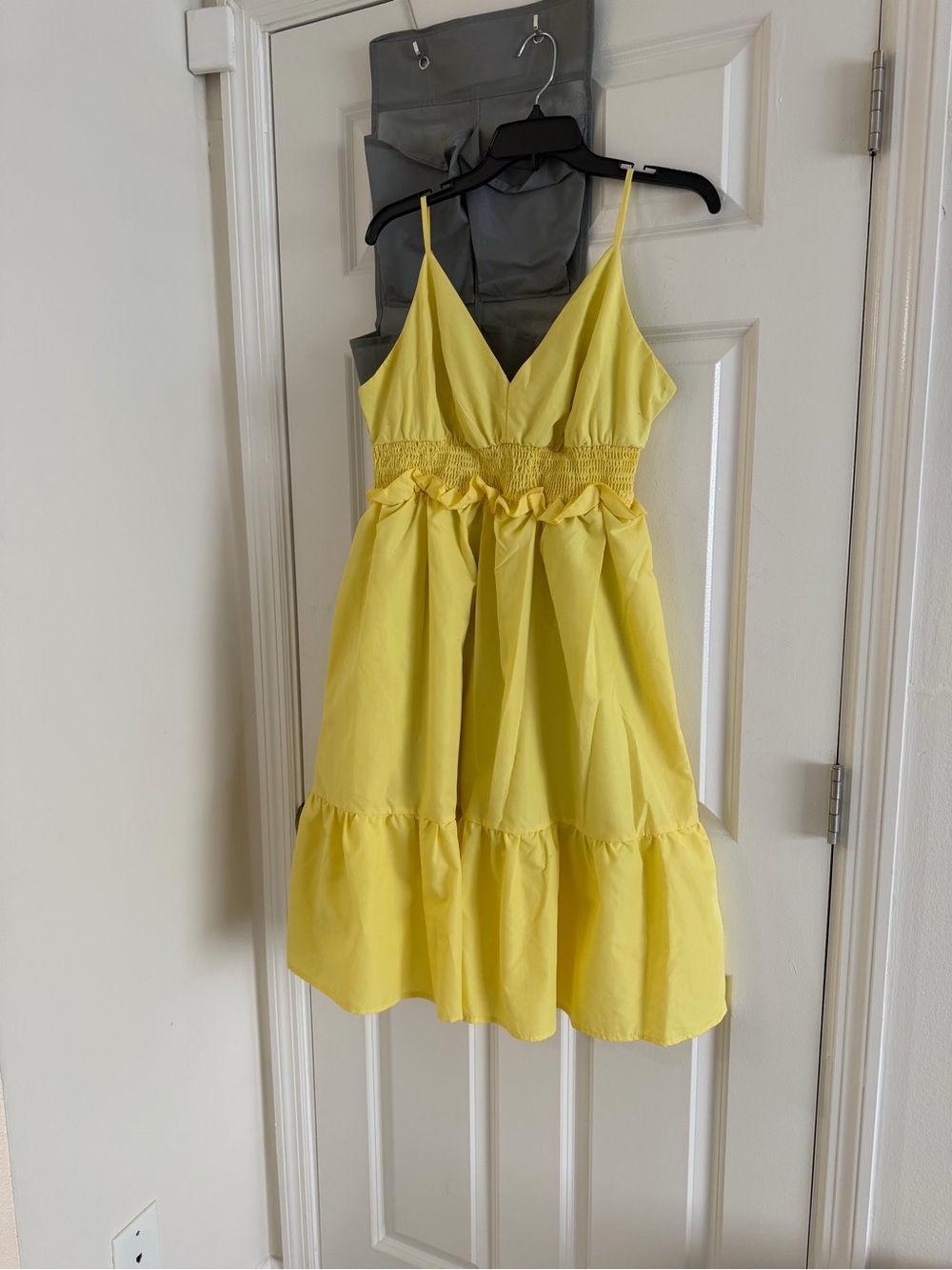 Girls Yellow Tiered Sundress with Smocked Waist